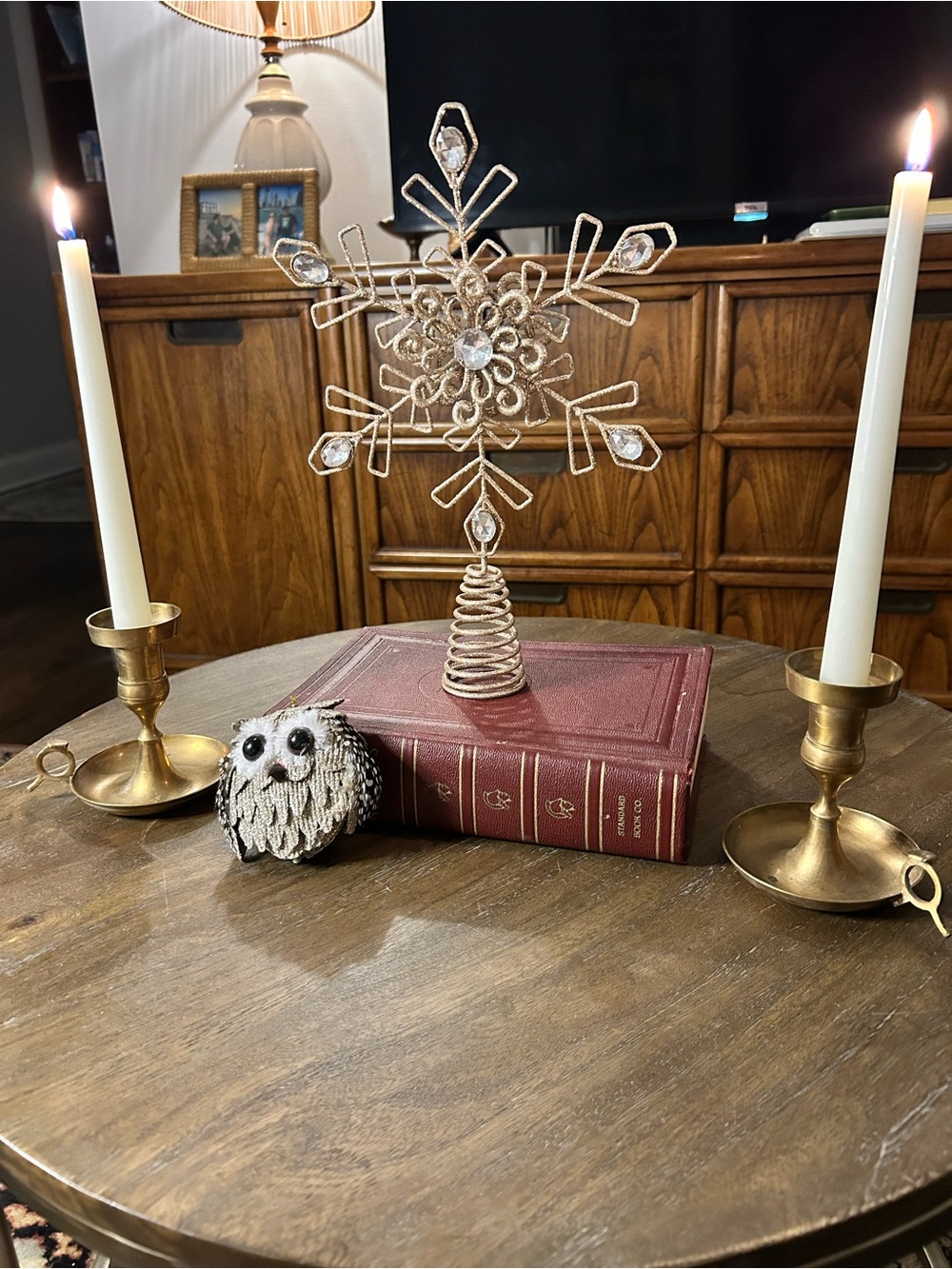 Pair of vintage brass chamberstick candle holders